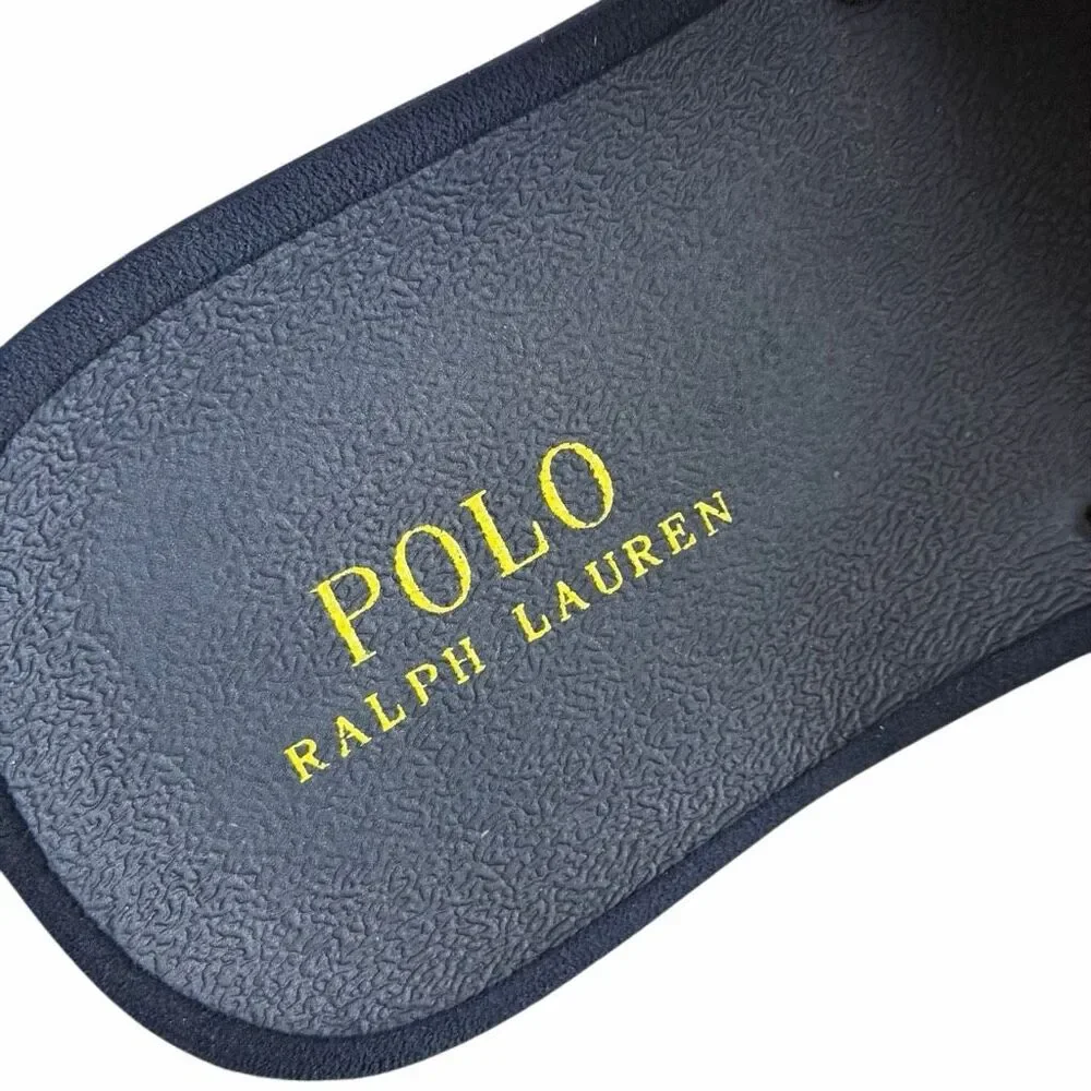 Polo Ralph Lauren Men's 10.5 Adjustable Pool Sandal | EUC Navy Canvas Slide